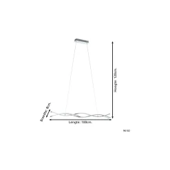 Eglo Pendellampa Lasana 2 Stål Aluminium Krom Vit 35W 5300lm - 830 Varm Vit | IP20