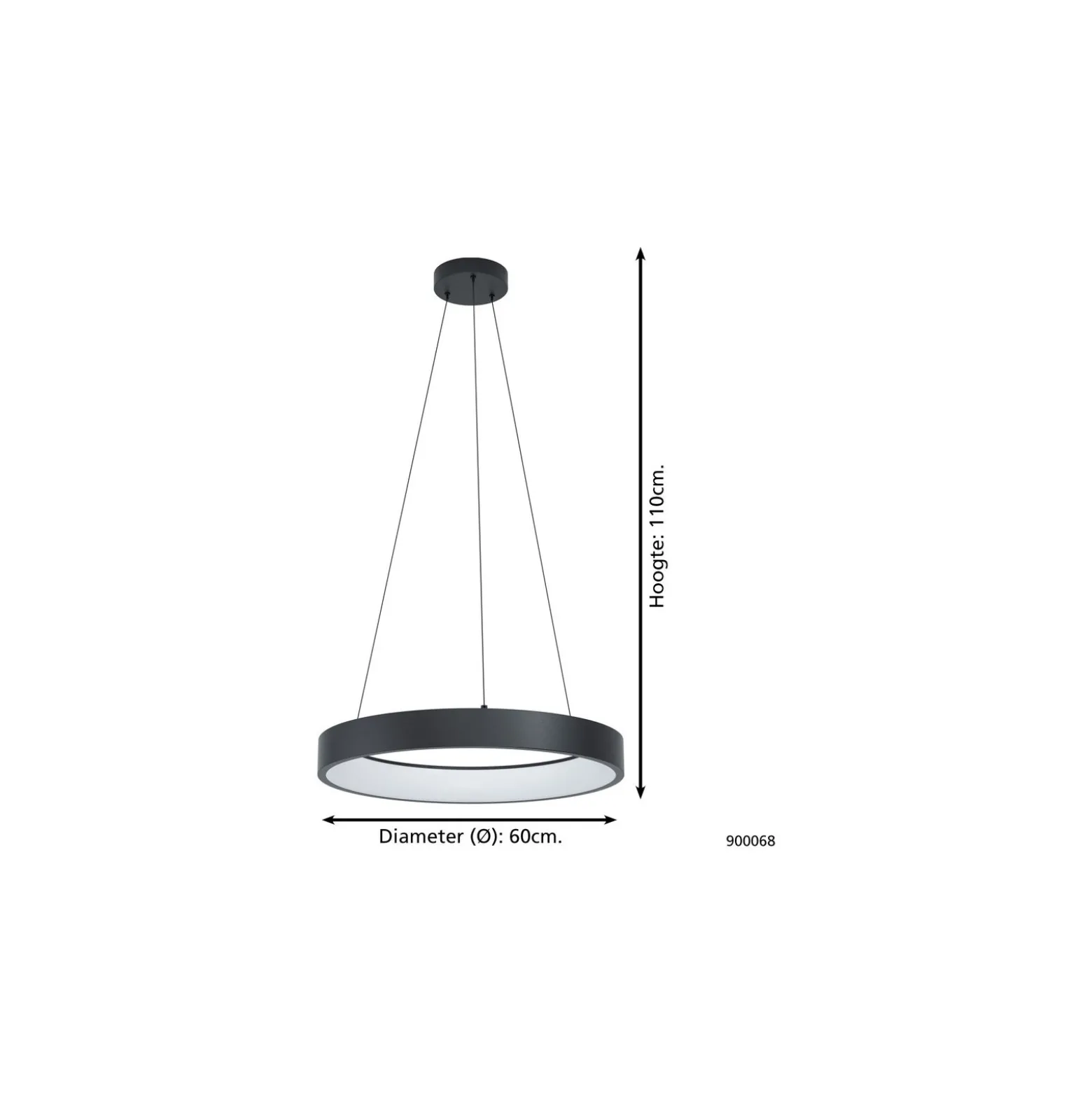 Eglo Pendellampa Marghera-Z Stål Svart 27.5W 3150lm - 827-865 Justerbar Vit + RGB | IP20 - Zigbee Dimbar
