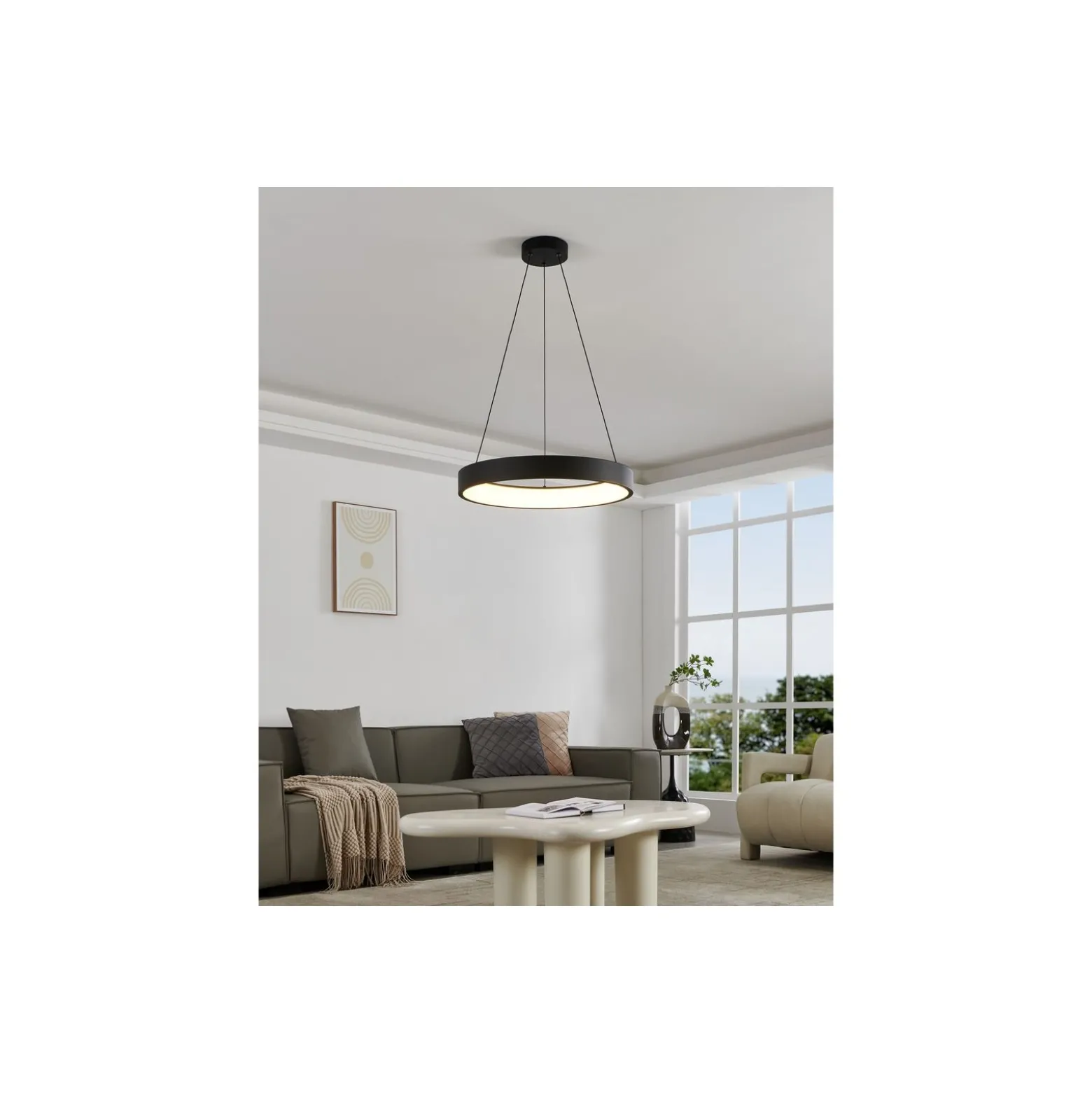 Eglo Pendellampa Marghera-Z Stål Svart 27.5W 3150lm - 827-865 Justerbar Vit + RGB | IP20 - Zigbee Dimbar