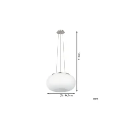 Eglo Pendellampa Optica Stål Satin Nickel | Passande för 2x E27