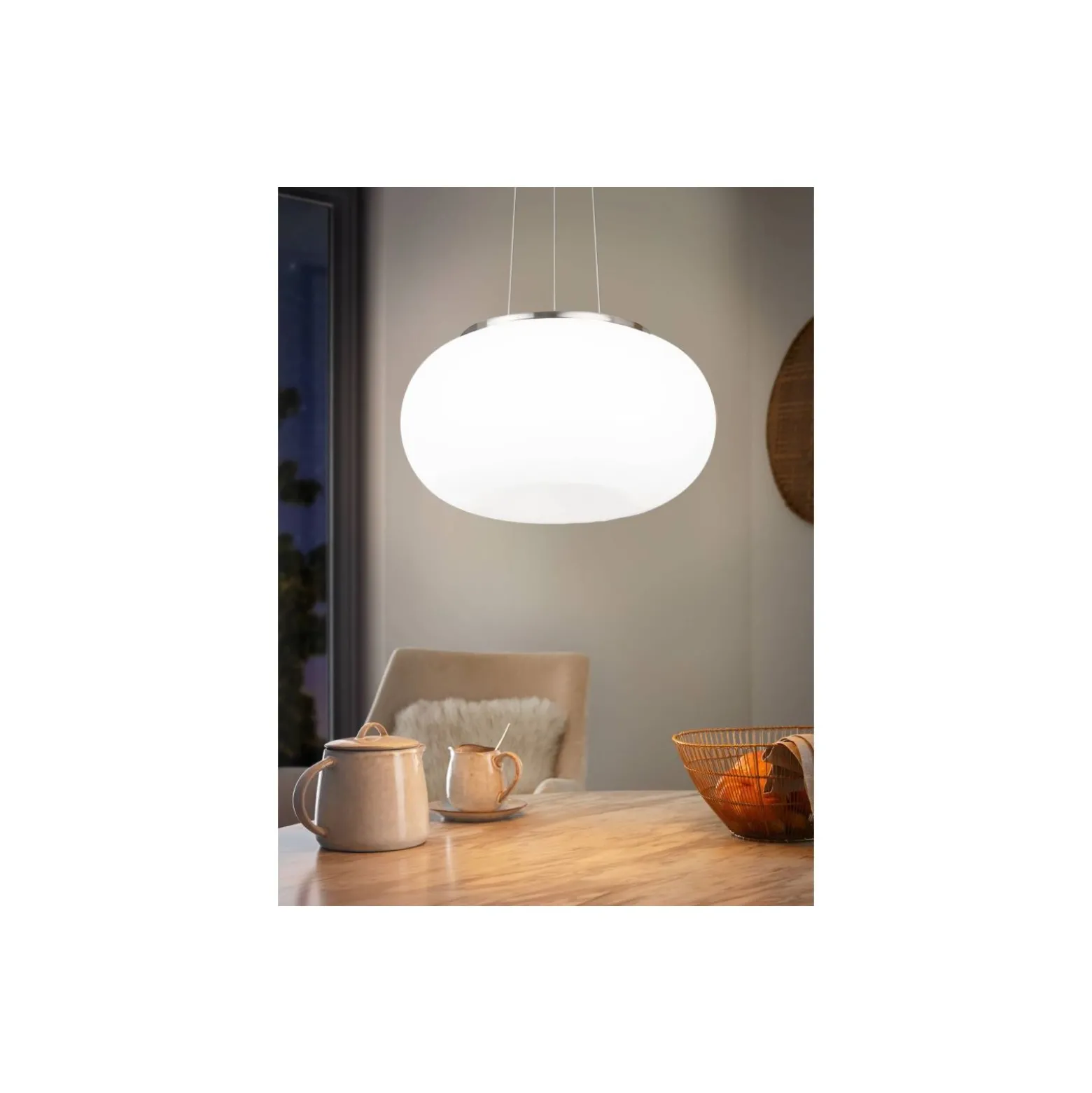 Eglo Pendellampa Optica Stål Satin Nickel | Passande för 2x E27