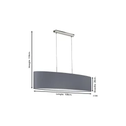 Eglo Pendellampa Pasteri Stål Satin Nickel | IP20 - Passande för 2x E27