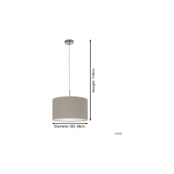 Eglo Pendellampa Pasteri Stål Satin Nickel | IP20 - Passande för 1x E27