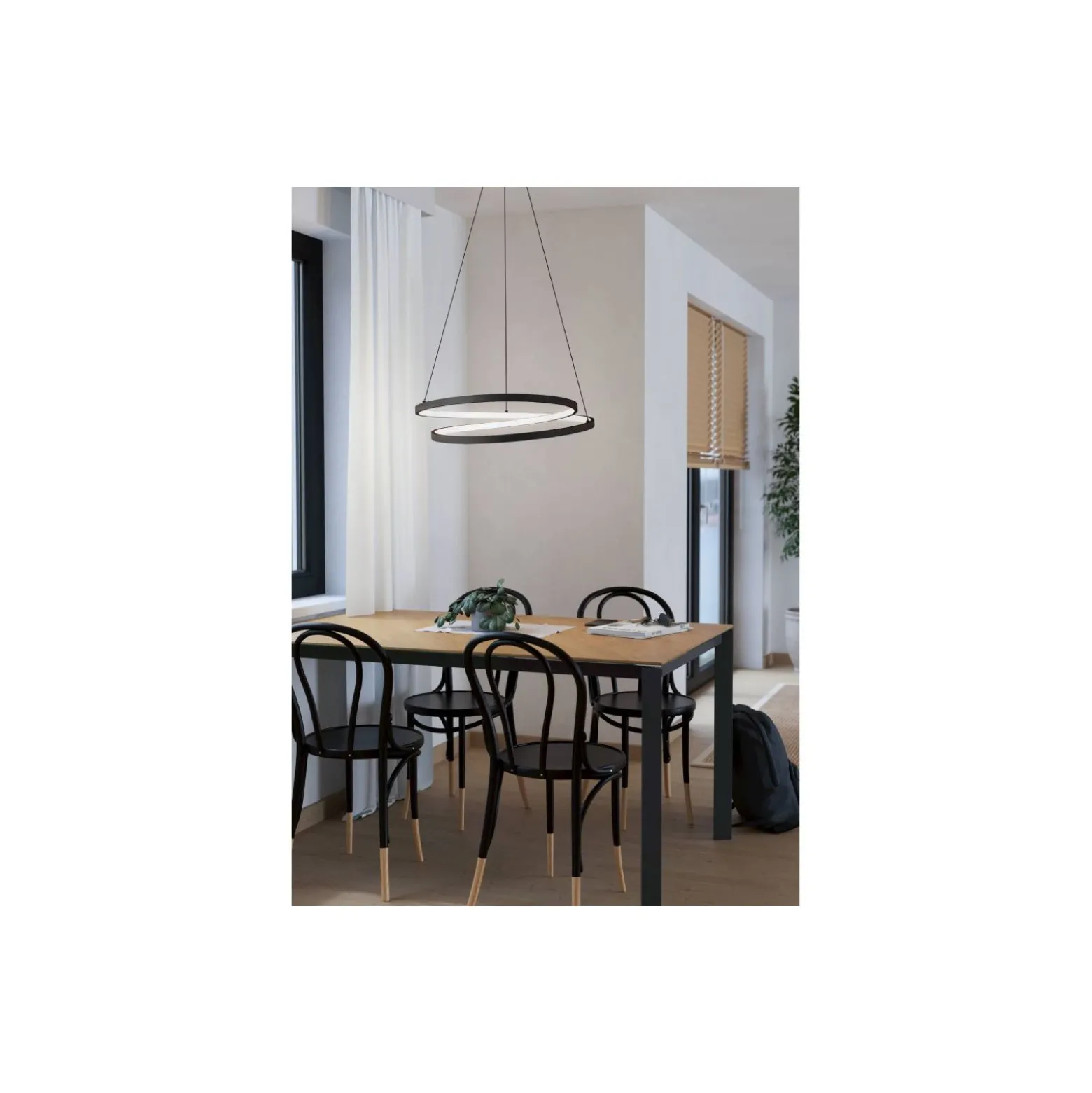 Eglo Pendellampa Ruotale Stål Svart 36W 4800lm - 830 Varm Vit