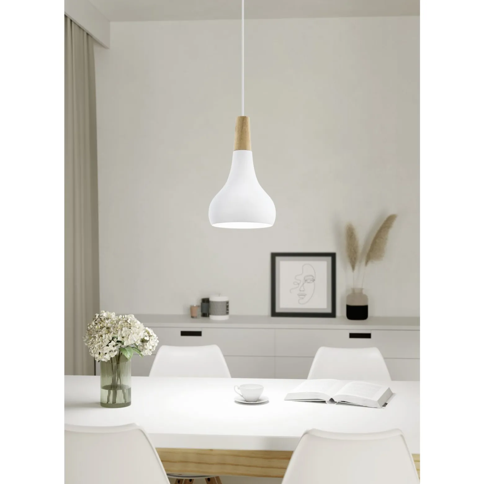 Eglo Pendellampa Sabinar Stål Vit | 180mm - Passande För 1x E27