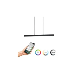 Eglo Pendellampa Simolaris-Z Aluminium Stål Svart 35W 4200lm - 827-865 Justerbar Vit + RGB | IP20 - Zigbee Dimbar