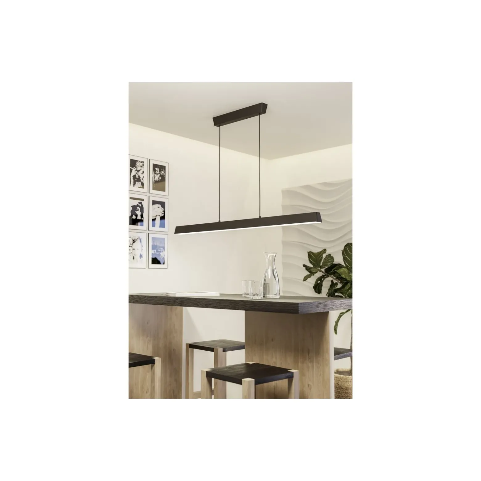 Eglo Pendellampa Simolaris-Z Aluminium Stål Svart 35W 4200lm - 827-865 Justerbar Vit + RGB | IP20 - Zigbee Dimbar