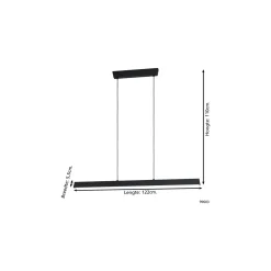 Eglo Pendellampa Simolaris-Z Aluminium Stål Svart 35W 4200lm - 827-865 Justerbar Vit + RGB | IP20 - Zigbee Dimbar