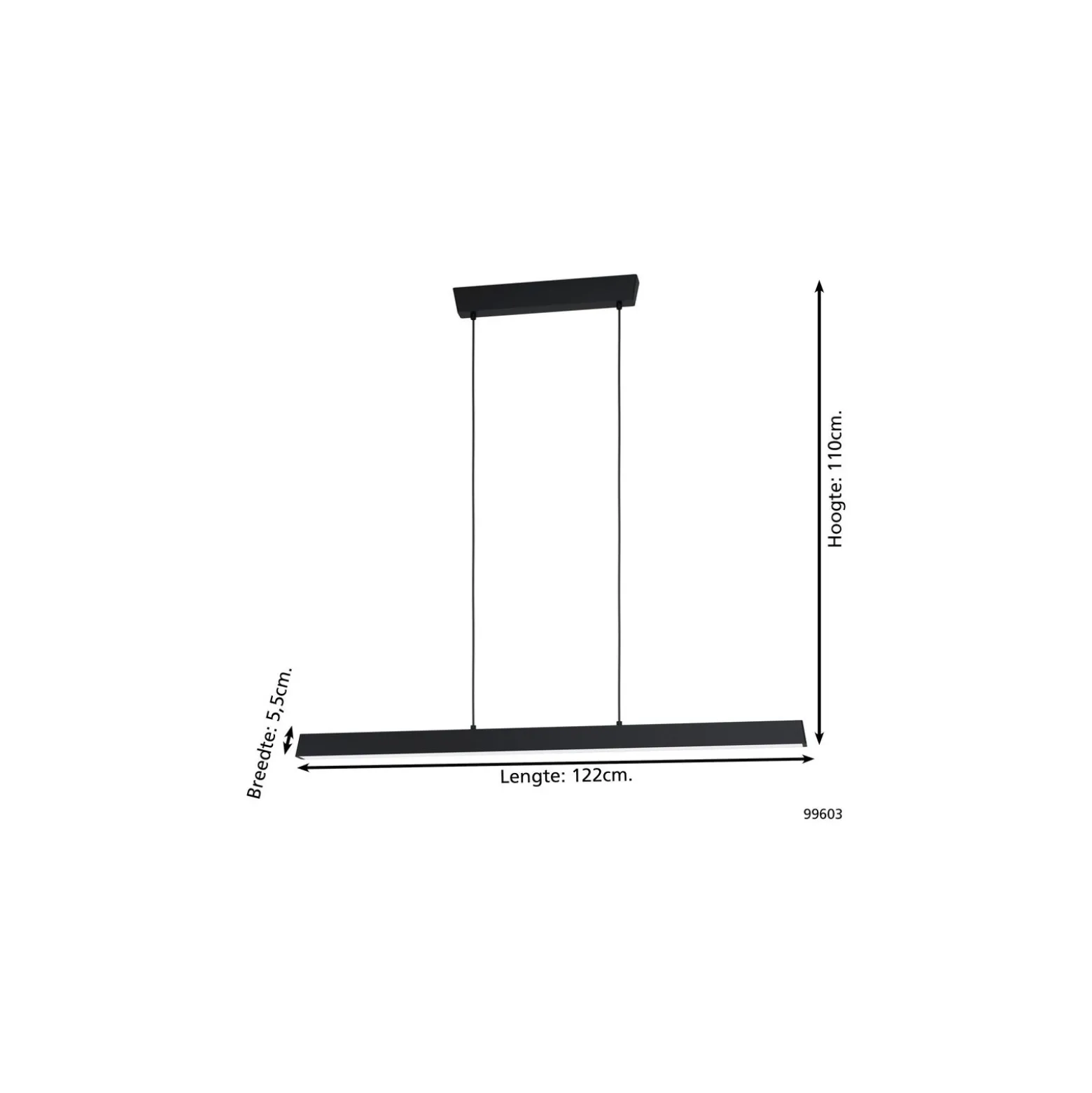 Eglo Pendellampa Simolaris-Z Aluminium Stål Svart 35W 4200lm - 827-865 Justerbar Vit + RGB | IP20 - Zigbee Dimbar