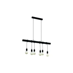Eglo Pendellampa Townshend Stål Svart | IP20 - Passande för 6x E27