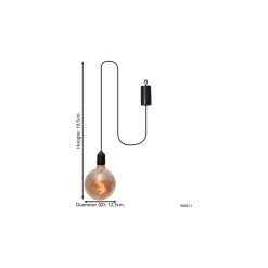 Eglo Pendellampa Vignanello Svart 827 Extra Varm Vit | IP44 - Batteridriven