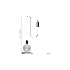Eglo Pendellampa Vignanello Svart 827 Extra Varm Vit | IP44 - Batteridriven