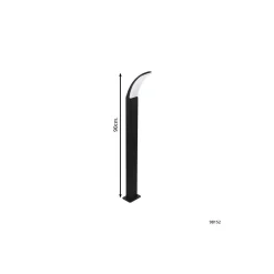 Eglo Piedestallampa Fiumicino Utomhus Aluminium Svart 11.5W 1200lm - 830 Varm Vit