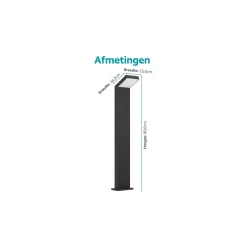 Eglo Piedestallampa Grottazzolina Aluminium Svart 10W 1280lm - 865 Dagsljus| IP65