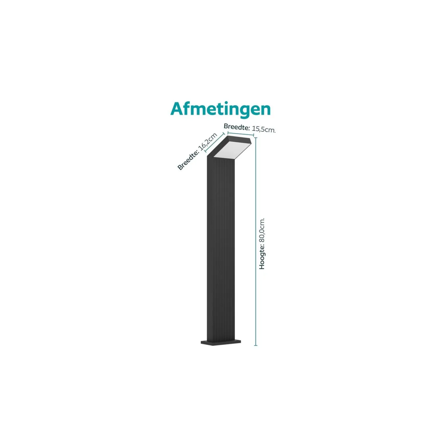 Eglo Piedestallampa Grottazzolina Aluminium Svart 10W 1280lm - 865 Dagsljus| IP65