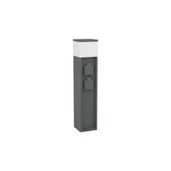 Eglo Piedestallampa Park 5 Aluminium Svart med Eluttag | IP54 - Passande för 1x E27