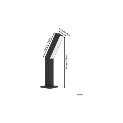 Eglo Piedestallampa Ugento Aluminium Svart 4W 480lm - 830 Varm Vit | IP44