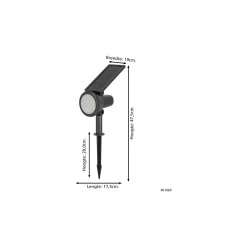 Eglo Spik Ljus Sambuco Solar Svart 3W 230lm - 830 Varm Vit | IP54 - Dimbar