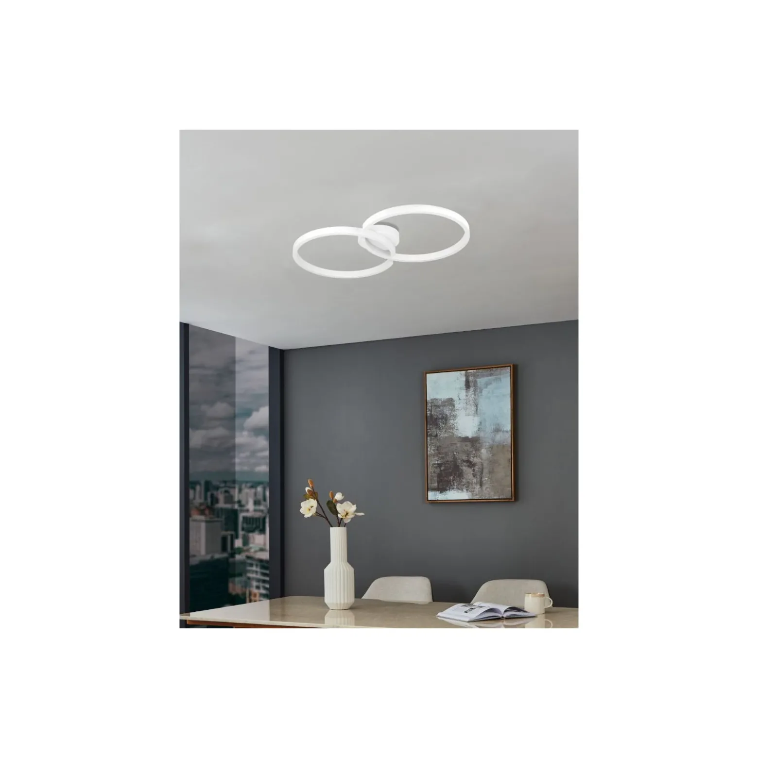 Eglo Taklampa Amandolo Stål Vit 19.5W 2400lm - 827-865 Justerbar Vit + RGB | Dimbar