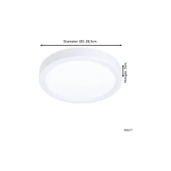 Eglo Taklampa Argolis 2 Stål Vit 20W 2400lm - 830 Varm Vit | IP44