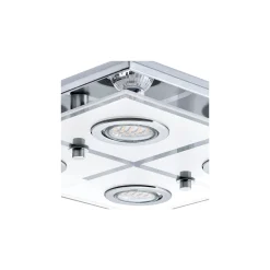 Eglo Taklampa Cabo Rostfritt Stål Krom 4x2.8W 4x250lm - 830 Varm Vit | IP20 - Inkl. 4x GU10