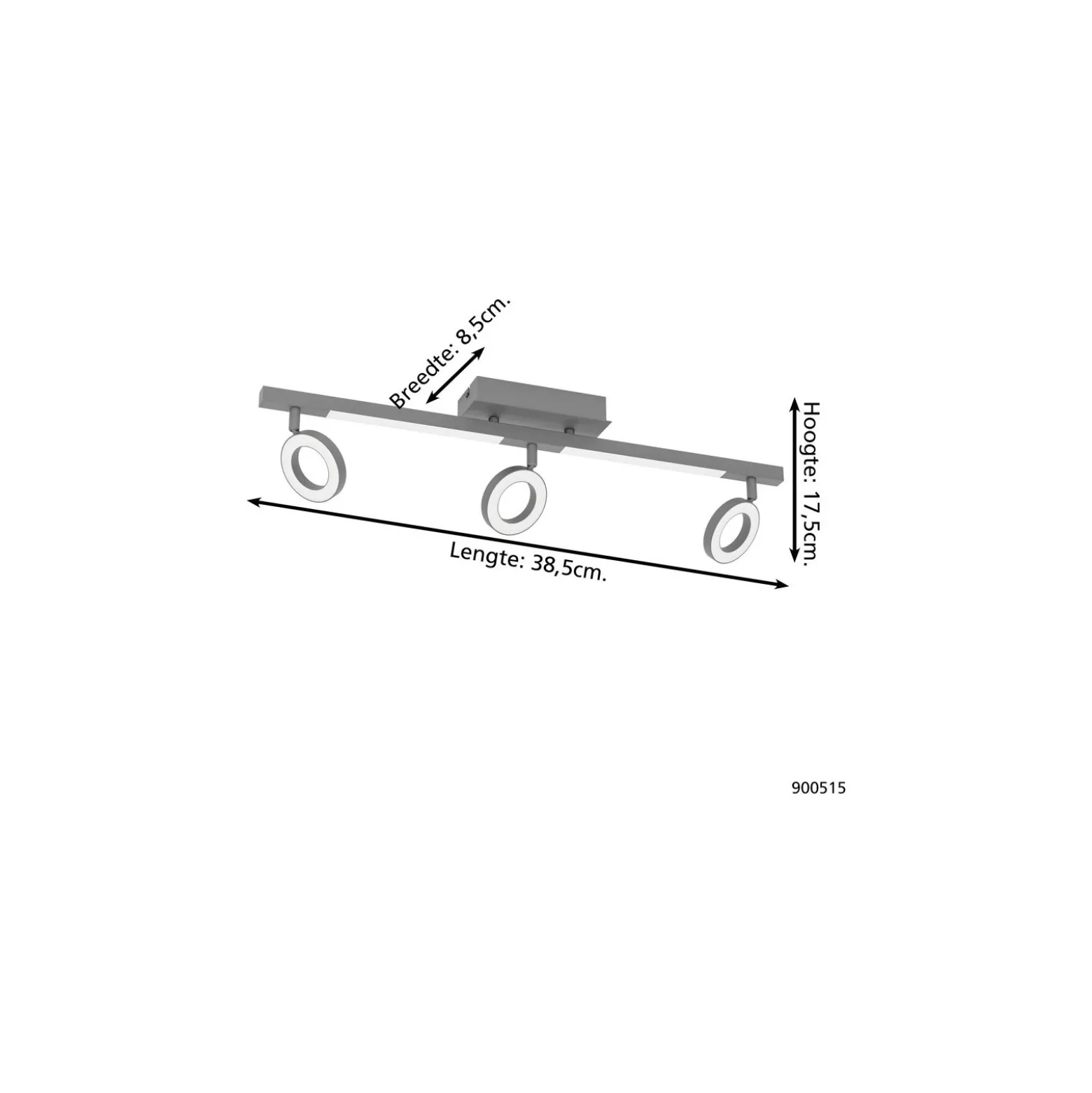 Eglo Taklampa Cardillio 2 Aluminium Stål Svart 3.2W 400lm - 830 Varm Vit | IP20