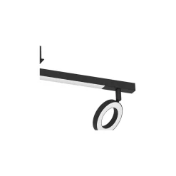 Eglo Taklampa Cardillio 2 Aluminium Stål Svart 3.2W 400lm - 830 Varm Vit | IP20
