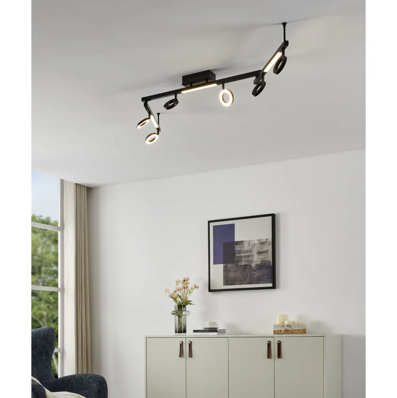 Eglo Taklampa Cardillio 2 Aluminium Svart 3W 440lm - 830 Varm Vit