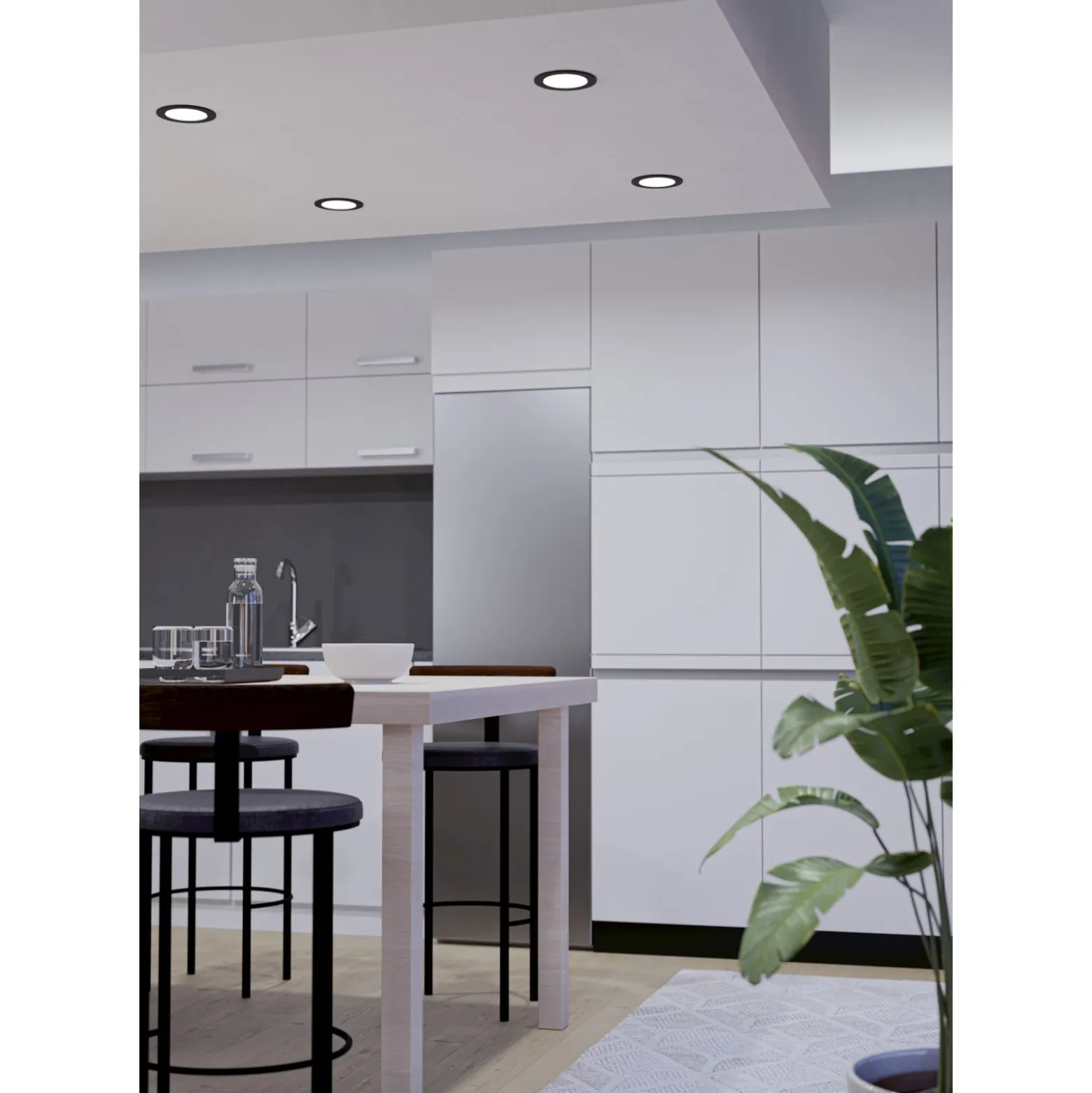 Eglo Taklampa Fueva 6-z Plast Svart 5W 620lm - 827-865 Justerbar Vit | 120mm - IP44 - Dimbar