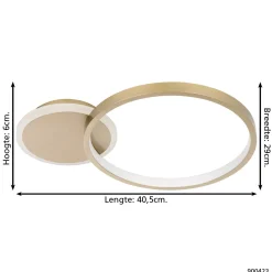Eglo Taklampa Gafares Aluminium Stål Guld Vit 20W 2100lm - 827-865 Justerbar Vit | Dimbar