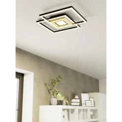 Eglo Taklampa Marinello Aluminium Stål Svart Trä 17W 5160lm - 827-865 Justerbar Vit | Dimbar