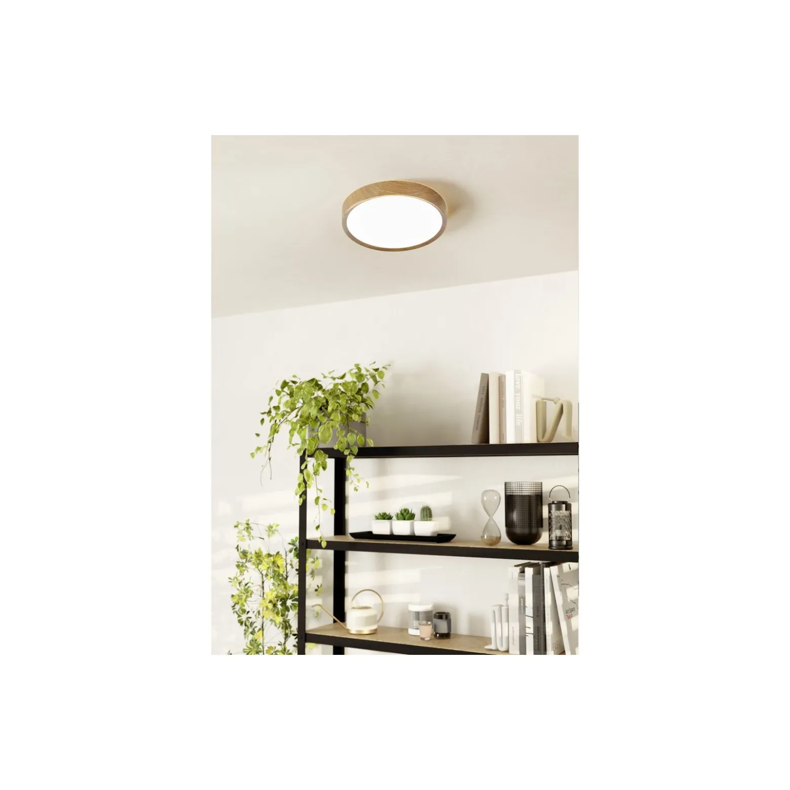 Eglo Taklampa Musurita Stål Trä Vit 14.6W 1600lm - 830 Varm Vit | IP20