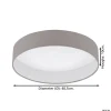 Eglo Taklampa Palomaro 1 Plast Vit 18W 2000lm - 830 Varm Vit | 405mm - Dimbar