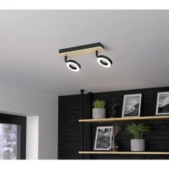 Eglo Taklampa Rielves Trä Svart 4W 500lm - 830 Varm Vit