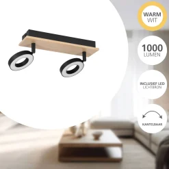 Eglo Taklampa Rielves Trä Svart 4W 500lm - 830 Varm Vit