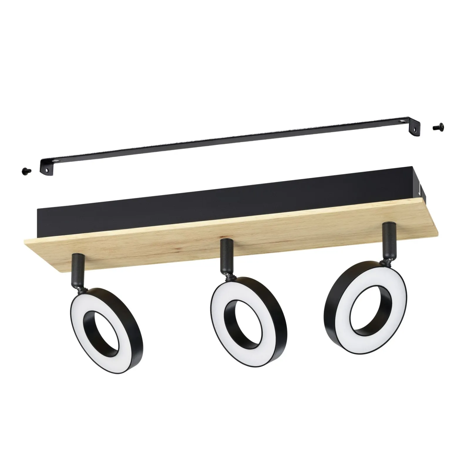 Eglo Taklampa Rielves Trä Svart 4W 500lm - 830 Varm Vit