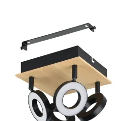 Eglo Taklampa Rielves Trä Svart 4W 500lm - 830 Varm Vit