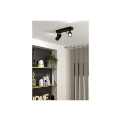 Eglo Taklampa Sorego Stål Svart 2x2.8W 2x250lm - 830 Varm Vit | IP20 - Inkl. 2x GU10