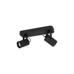 Eglo Taklampa Sorego Stål Svart 2x2.8W 2x250lm - 830 Varm Vit | IP20 - Inkl. 2x GU10