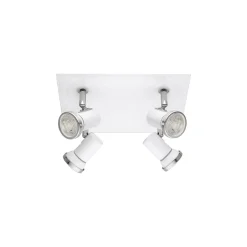 Eglo Taklampa Tamara 1 Stål Vit Krom 4x2.8W 4x250lm - 830 Varm Vit | IP44 - Inkl. 4x GU10