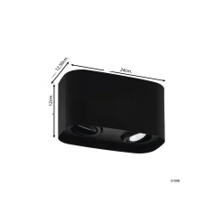 Eglo Tak Spot Arenzano Stål Svart 9.4W 690lm - 830 Varm Vit | Dimbar - Passande för 2x GU10