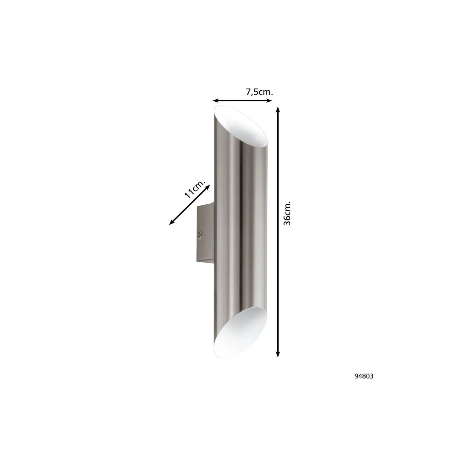 Eglo Vägglampa Agolada Utomhus Rostfritt Stål Grå Up & Down 7.4W 660lm - 830 Varm Vit