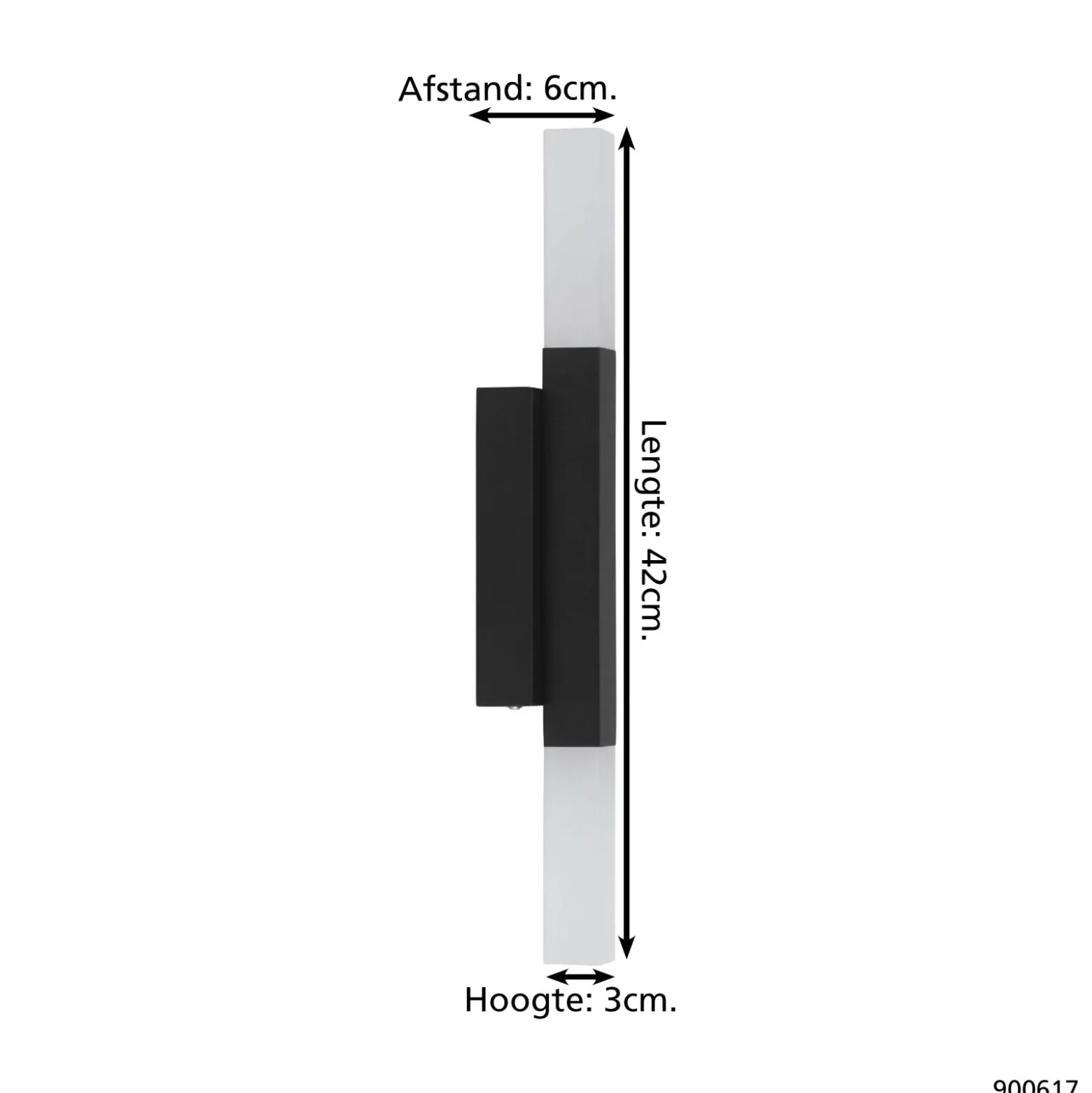 Eglo Vägglampa Alcudia Aluminium Stål Svart 55W 1200lm - 830 Varm Vit | IP44