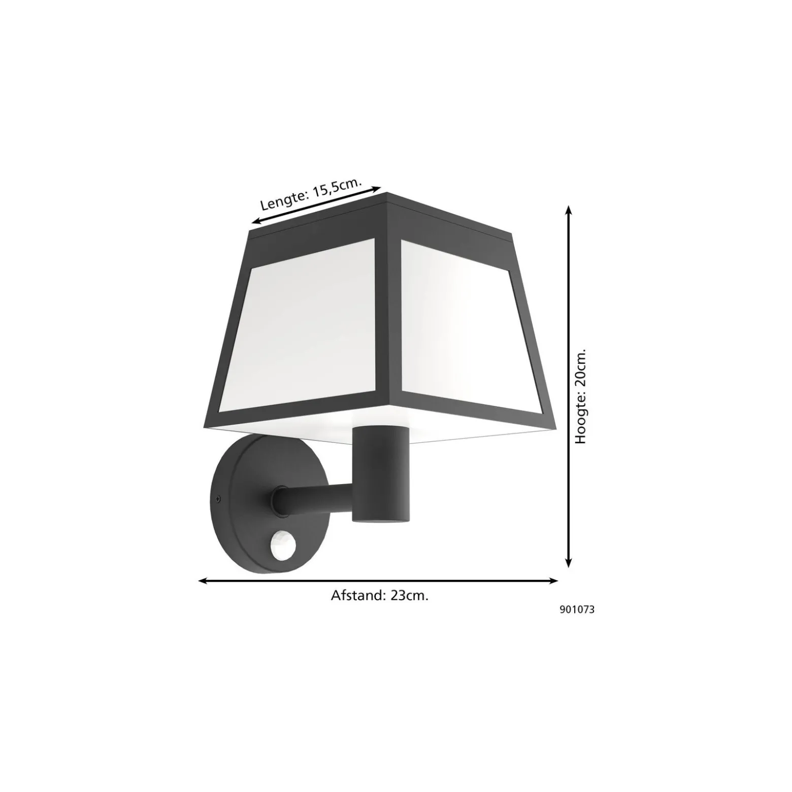 Eglo Vägglampa Altilia Solar Svart 7W 800lm - 830 Varm Vit | IP65 - Rörelsesensor
