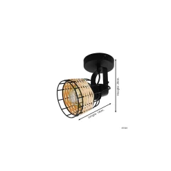 Eglo Vägglampa Anwick 1 Stål Svart | Passande För 1x E27