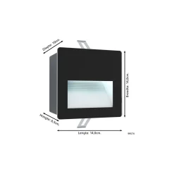 Eglo Vägglampa Aracena Aluminium Svart 3W 500lm - 840 Kallvit