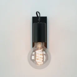 Eglo Vägglampa Bailrigg Stål Svart Trä | Passande För 1x E27
