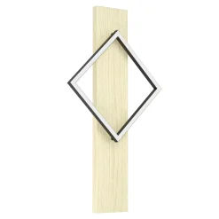 Eglo Vägglampa Boyal Stål Svart Trä 13W 1750lm - 830 Varm Vit