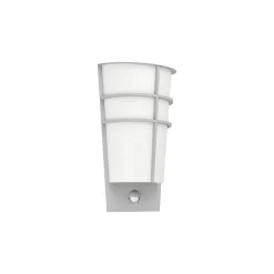 Eglo Vägglampa Breganzo 1 Stål Silver 2W 230lm - 830 Varm Vit | IP44 - Rörelse- och Ljussensor