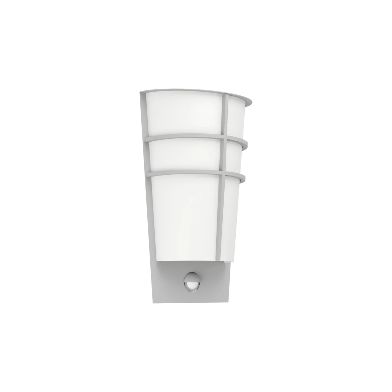 Eglo Vägglampa Breganzo 1 Stål Silver 2W 230lm - 830 Varm Vit | IP44 - Rörelse- och Ljussensor